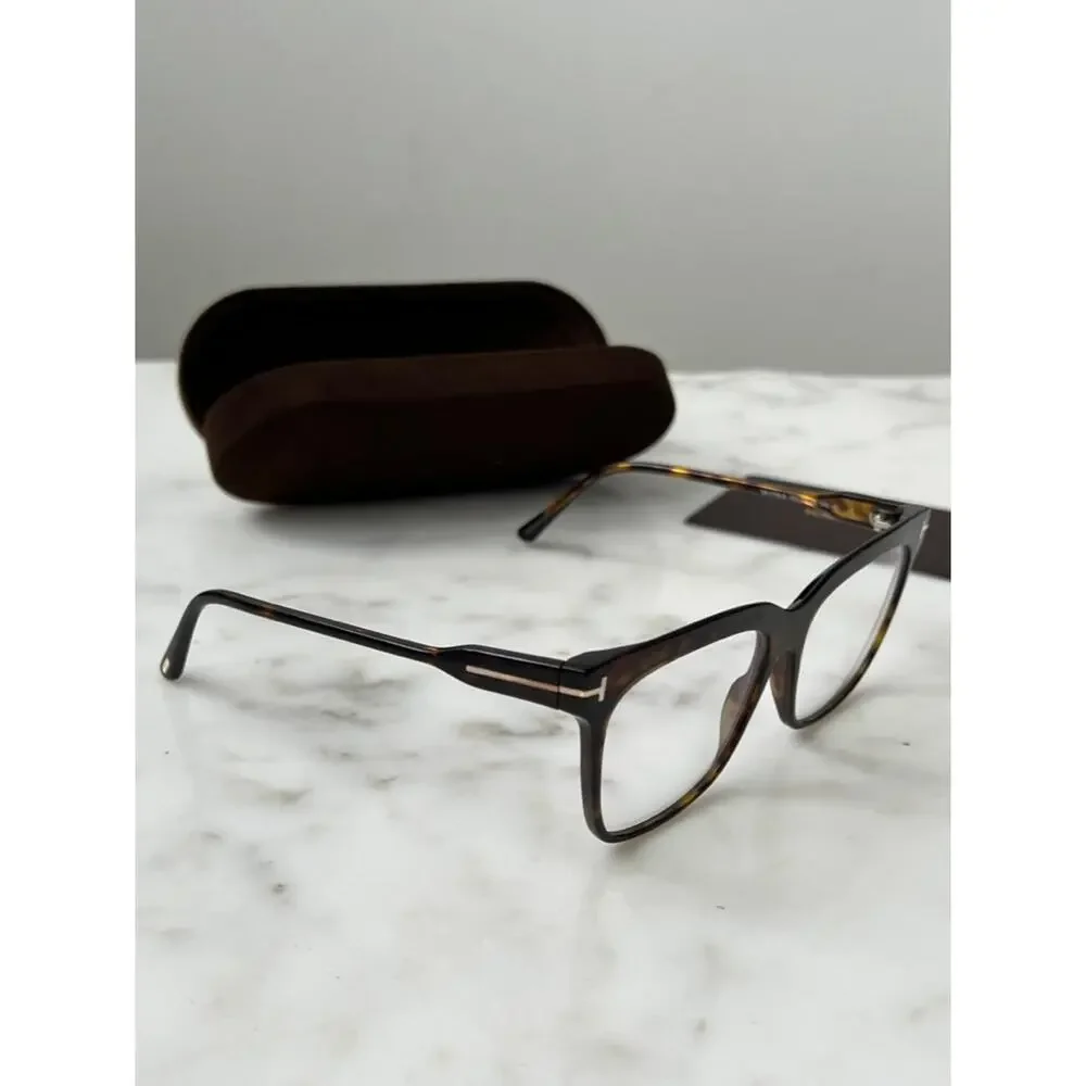NEW Tom Ford FT5768-B Bluelight Frames in Brown Havana
